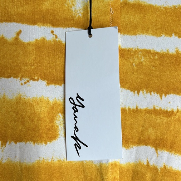 NWT Yana K Womens Tie Dye Striped Mid Sleeve V-Neck Oversized Tara Top One Size - Picture 7 of 8